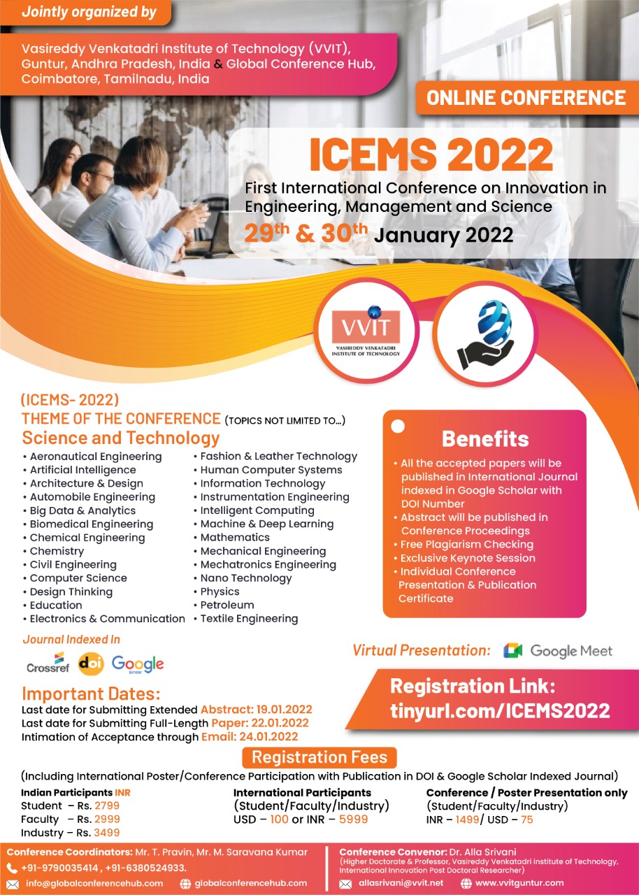 First International Conference on Innovation in Engineering, Management and Science ICEMS 2022